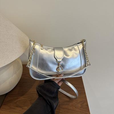 Light Luxury Chain Underarm Bag, New Baguette Bag, Women's High-end Fashion Commuter Versatile Shoulder Messenger Bag