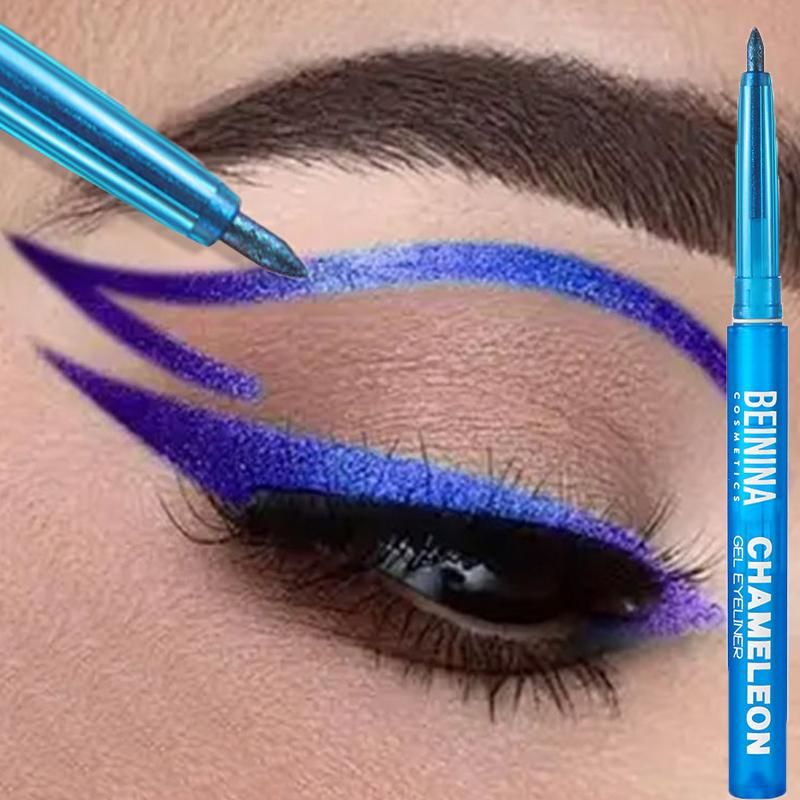Glänzender Chamäleon Metallic Blau Eyeliner Gel Stift Lidschatten Mehrfarbig Augen Eyeliner Perlmuttfarben Polarisierte Glitzer Augen Pigment Make-up