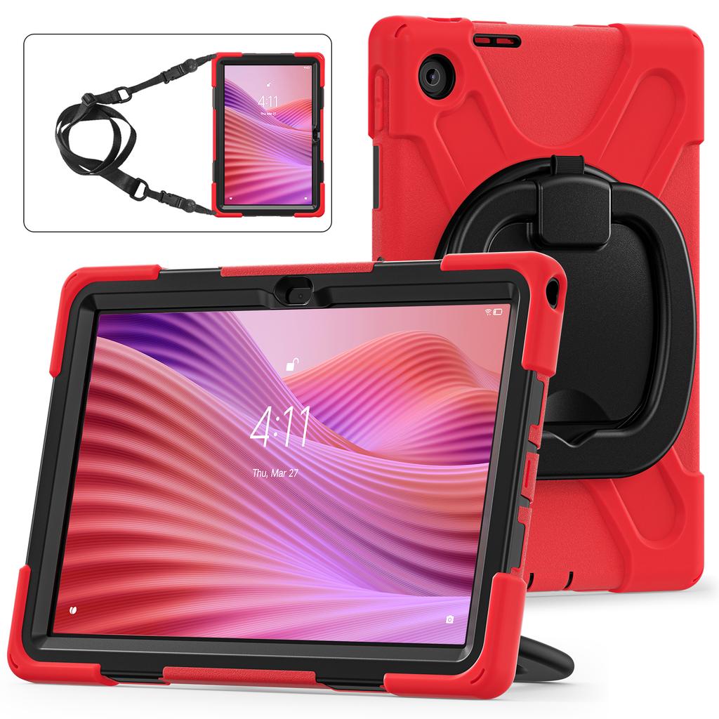 360 Rotating Kids Case Universal For Lenovo Tab S10 10.1" 2025 K10C TB-311FU TB-311XU Heavy Duty Stand Cover With Shoulder Strap