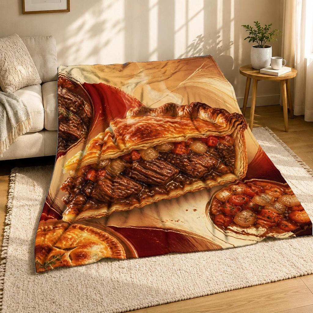 Savory Meat Pie Slice Coral Fleece Blanket