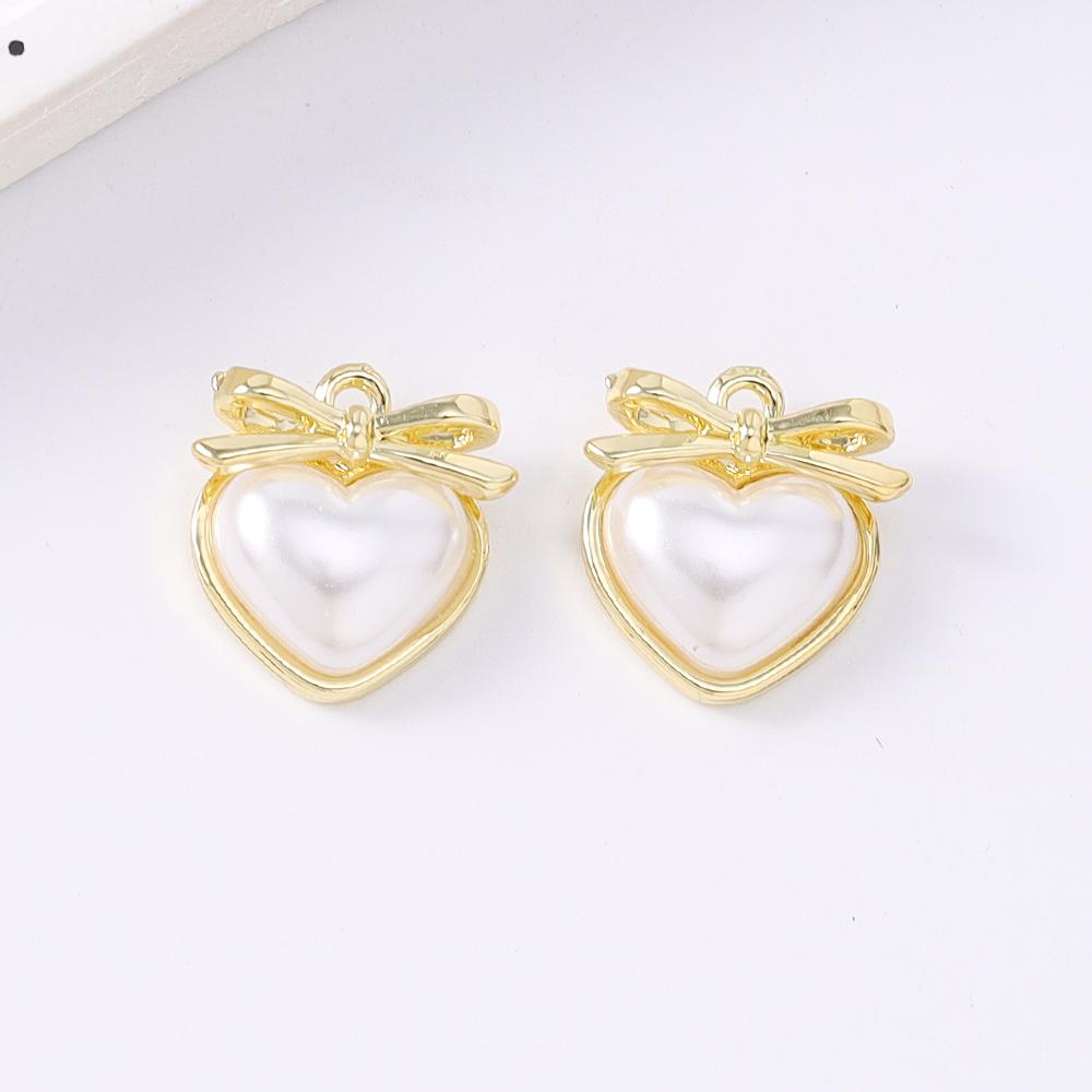 5pcs Elegant Bowknot Love Heart Charms Pendants for Jewelry Making Necklace Earrings Bracelet DIY Handmade Accessories Supplies