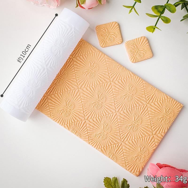 

Мягкая глина Ролик для раскатывания Ретро текстура с узором бабочки Антипригарная Глина Легко чистить для DIY Серьги Подвеска Поделки