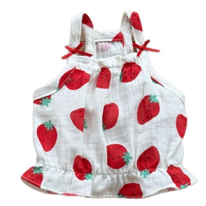 Pet Spring Strap Strawberry Tank Top Cute Small Dog Dress Teddy Puppy Clothes Dog Clothes for Small Dogs