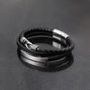Stylish Stainless Steel Leather Bracelet, Multi-layer Woven Leather Rope Bracelet Bracelet Jewelry