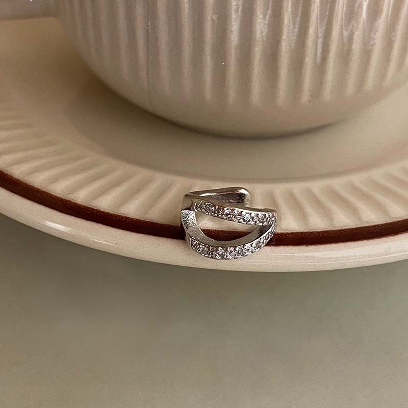 

Серебряный минималистский панк-клипса из кристалла циркония, женская клипса без отверстий для ушей, геометрическое украшение для праздника, подарок как