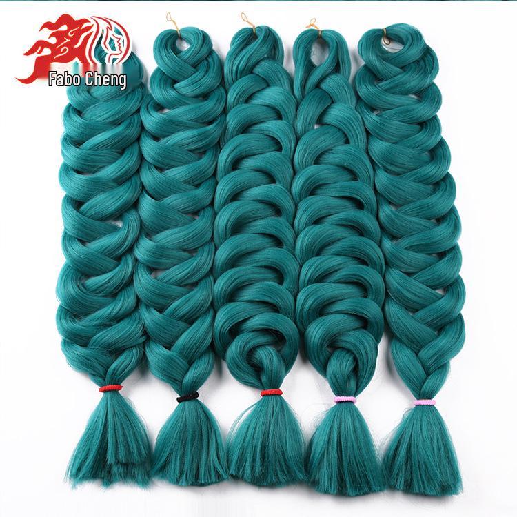 41-inch Single-Color African Dyed Braided Wig, 165g