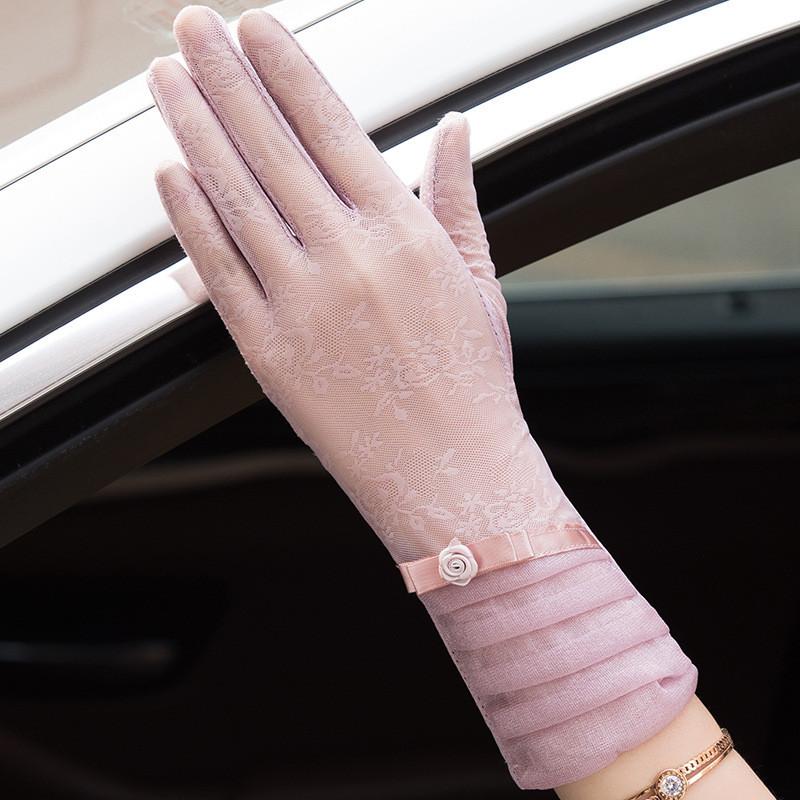 Womens Uv Sun Protection Gloves With Breathable Ice Silk For Driving And Outdoor Activities