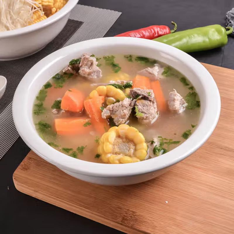 SIFAR 8-inch Pure White Ceramic Soup Bowl