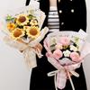 Crochet Flowers Graduation Flower Bouquet Eternal Flower Wedding Guests Gift Woven Sunflower Mother's Day Gifts