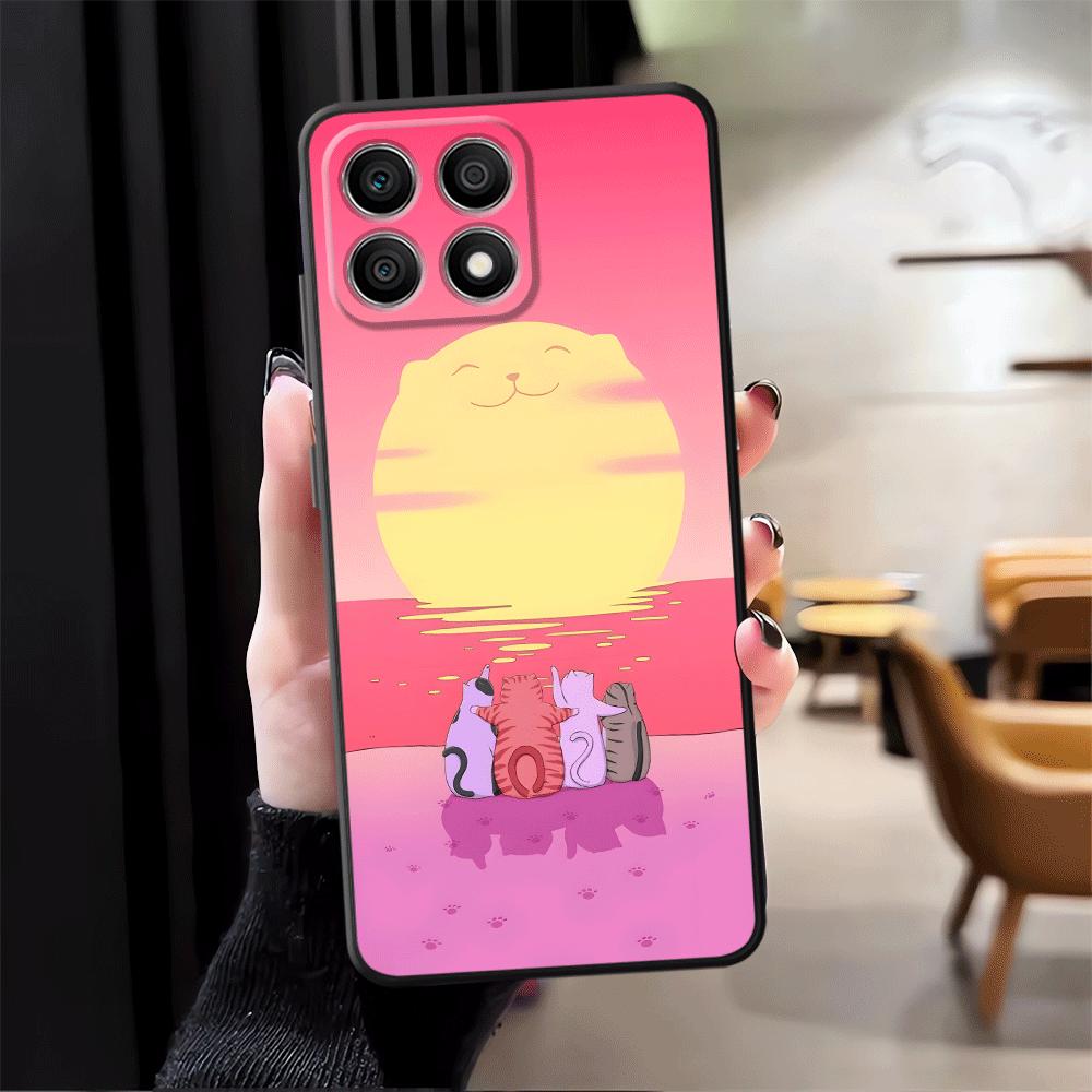 Case for Honor X8 X9a X5b Magic5Lite 70 90 X7 8X 200 400 Lite X6 Funda Phone Cover Cute Cartoon Cat
