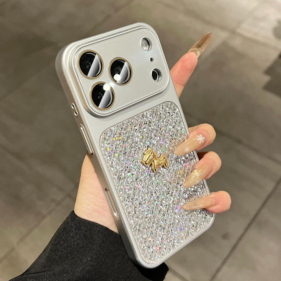 Official Horse Phone Case For iPhone 15 14 13 16 17 Pro Max 17Pro 16Pro Bling Bling Glitter Camera Shockproof Protector Cover