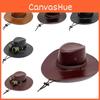 Cowboy Pu Leather Hat For Outdoor Sun Protection And Breathability For Men And Women