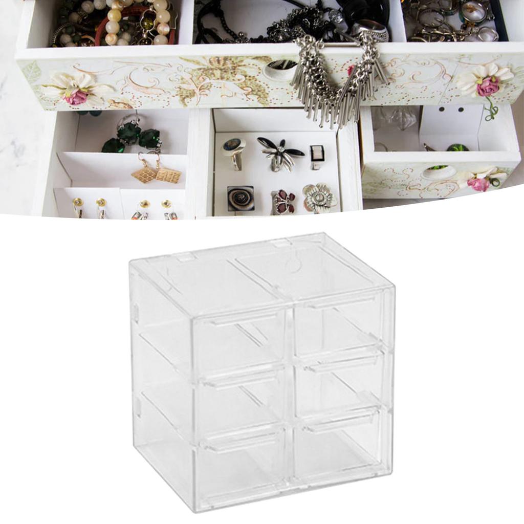 Grid Storage Box Dustproof Transparent Plastic Container Organizer for Jewelry Necklace DIY Art