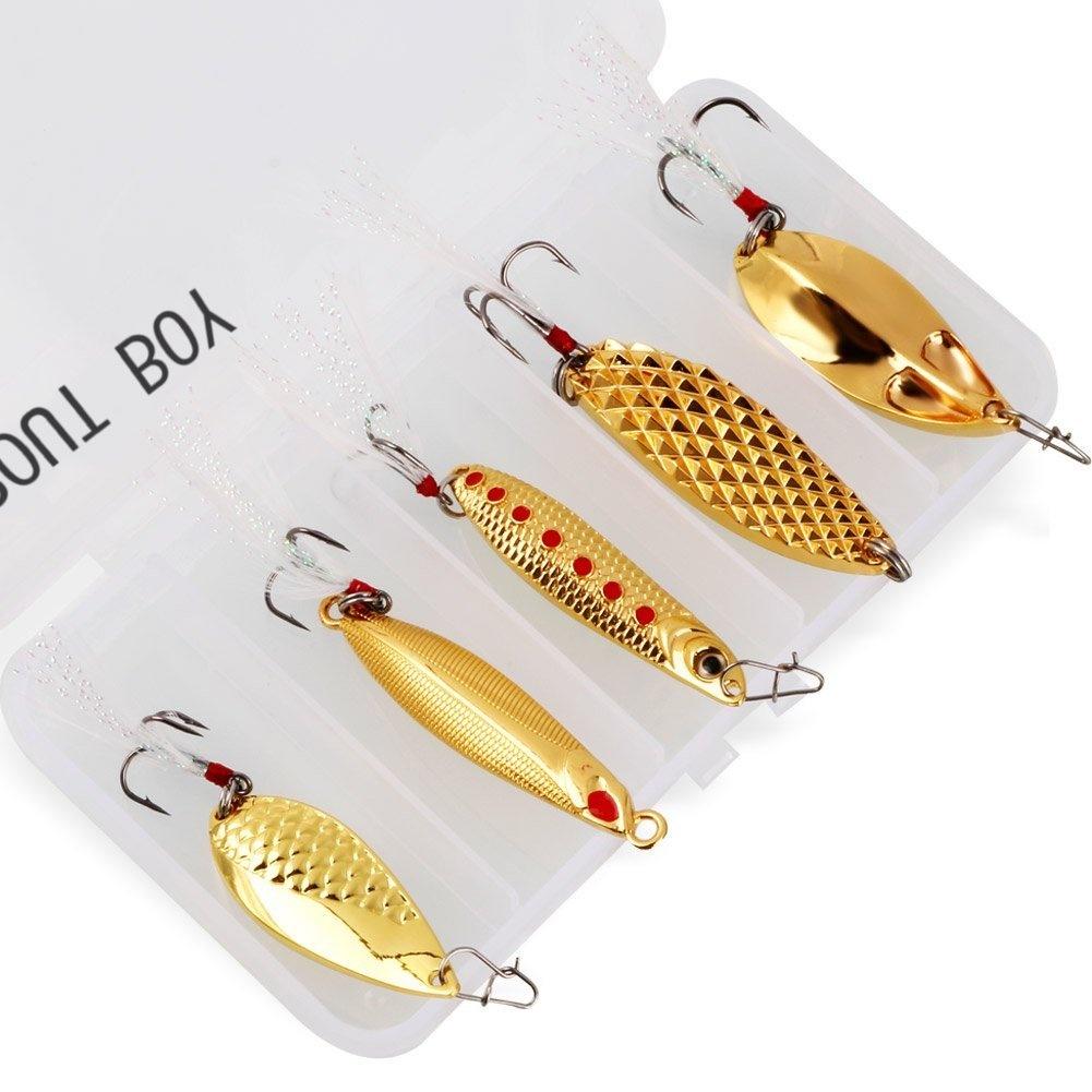 

5шт спиннербейты для рыбалки на ложку с пластиковой коробкой Golden Kit