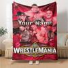 Wrestlemania Customize Your Name Blanket Gift Personalized Blanket Warmthful Decor Suitable for Home Decor Livingroom Bed Sofa All-Season Use