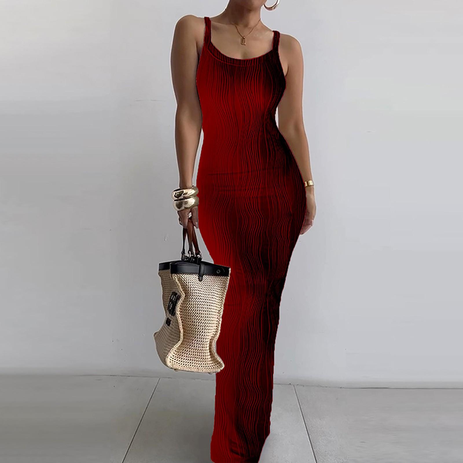 

Женские модные ремни, повседневные узкие однотонные платья без рукавов, тонкие темпераментные платья M