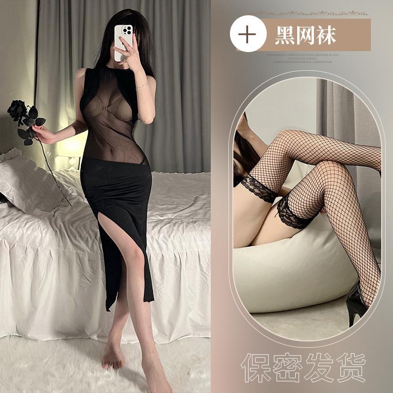 Sexy Underwear Women's Sexy Dress Long Dress Hip Skirt Nightclub Temptation Perspective Long Skirt Slim Skirt
