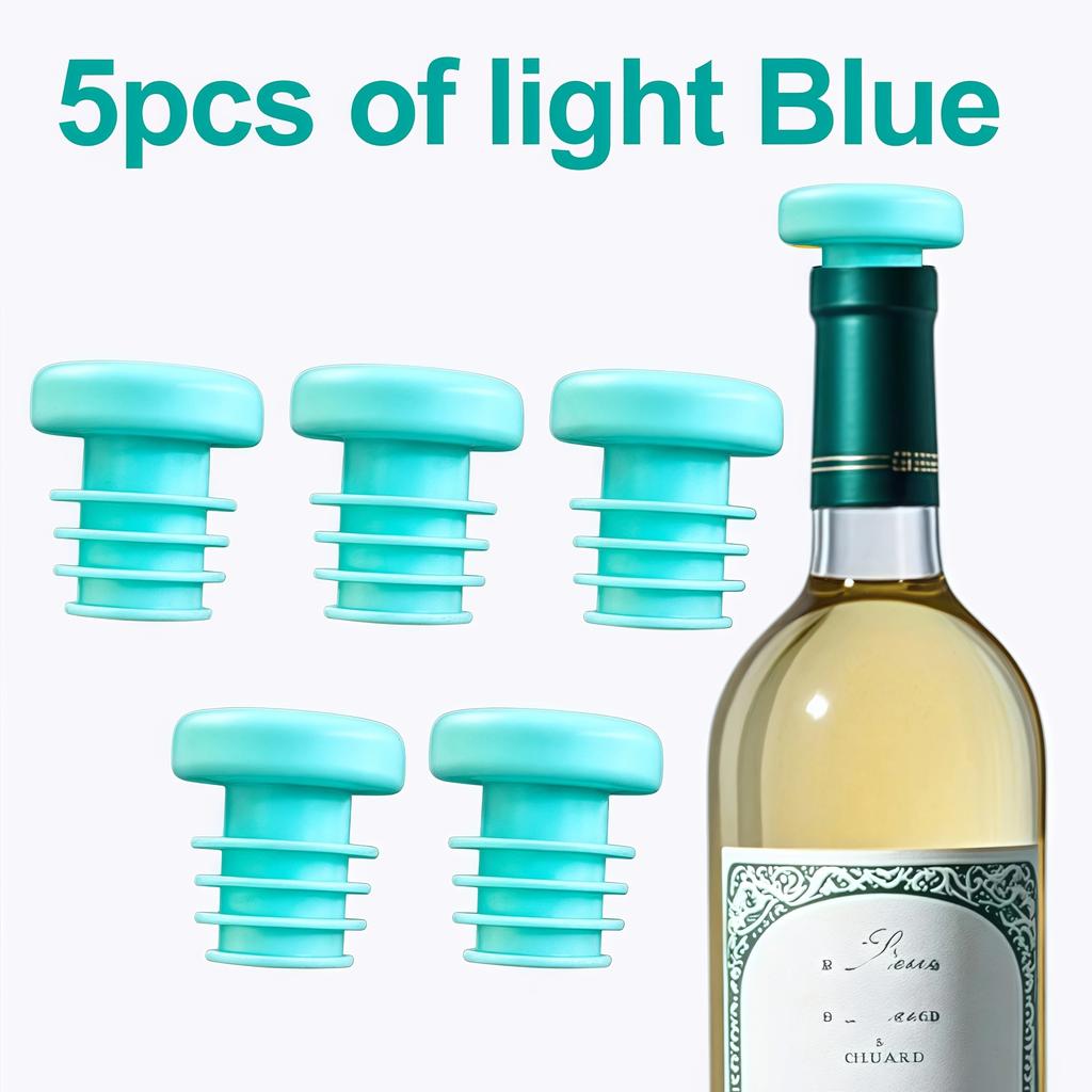 Colored Rubber Wine Bottle Stopper New Threaded Silicone Bottle Stopper for Oil and Wine Bottles 5 Colors Available 5