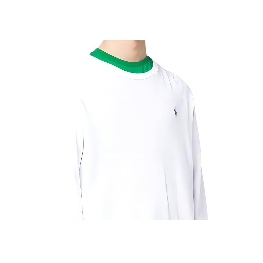 Polo Ralph Lauren Ss23 Solid Color Logo Embroidered Long Sleeve Sweater Men sweater White 710899996-002