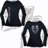 Y2K Spring and Autumn slim fit sexy round neck women's printed gothic style spicy girl long sleeved top