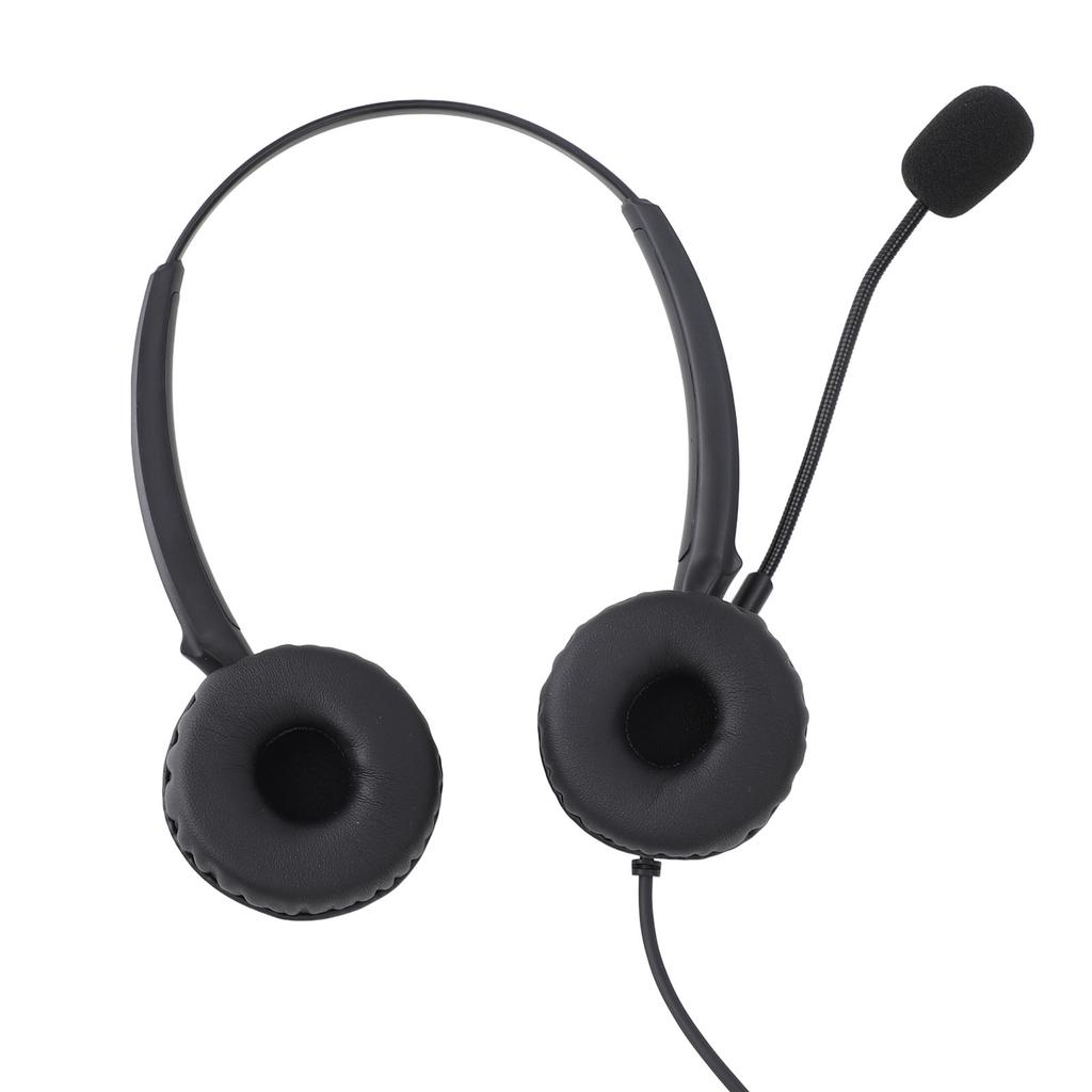 Telefonheadset USB-kontakt Justerbar högtalarvolym Kundtjänsthörlurar med mikrofon för VOIP-telefon