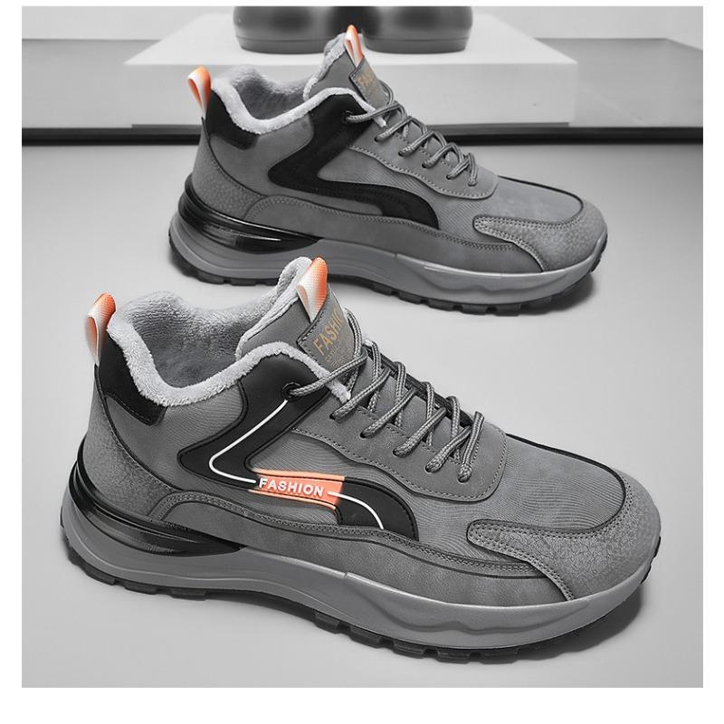 Men's Winter Warm-Lined Waterproof Work Protective Thick-Soled Sports Shoes.