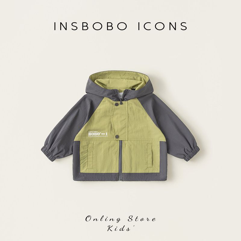 Insbobo Boys Jacket 2026 Spring New Style Boys Windbreaker Children s Hooded Top Baby Outerwear Trendy Green 80