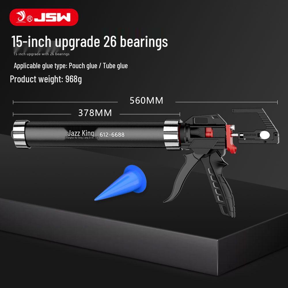 Jazz King Multifunctional 26-Bearing Sealant Gun with Auto Cut-off and Dual-Use Rotating Feature
