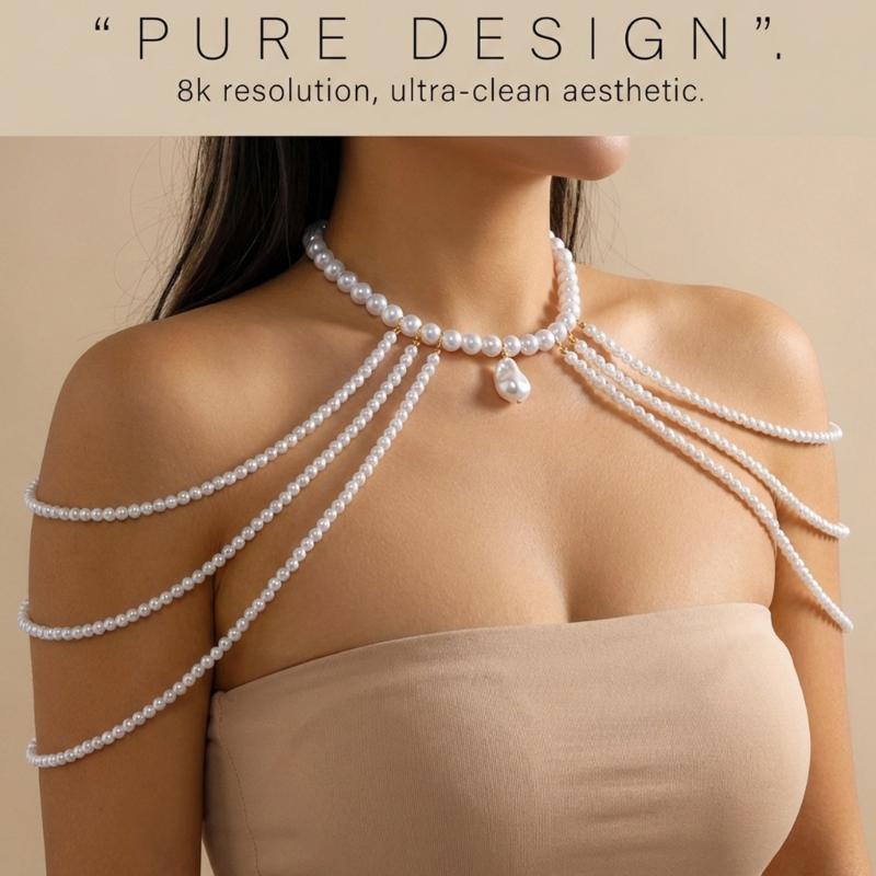 Belle Chaîne de Corps à Franges Géométriques Perles Fabriquée à la Main en Alliage Pour Femmes Usage Quotidien et Fête
