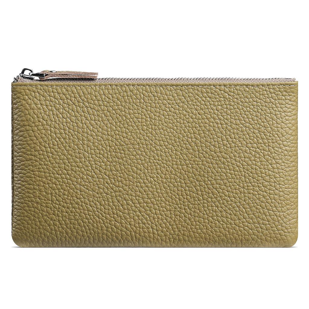 Womens Top Grain Leather Wristlet Clutch Phone Holder Long Wallet Purse Zipper Hand Bag