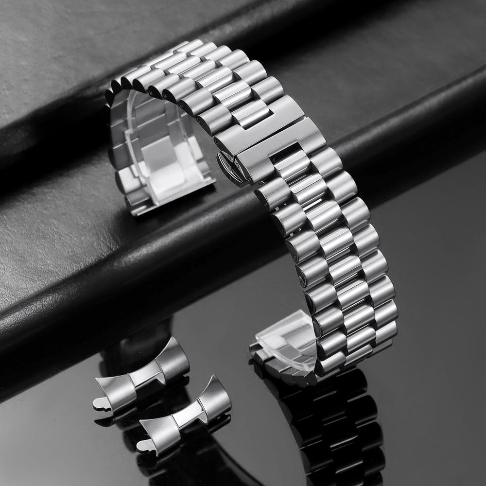 

Прочный браслет для часов из нержавеющей стали 10/12/13/14/16/17/18/19/20/21/22 мм Браслеты для Rolex для Tissot Ремешок с изогнутым креплением 10mm серебряный