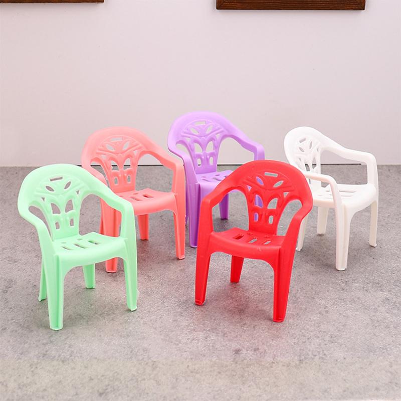 4Pcs Mini Support Miniature Items Armchair Plastic Backrest Chairs For 1/6 Dollhouse Accessories Doll Furniture Children'S Gifts