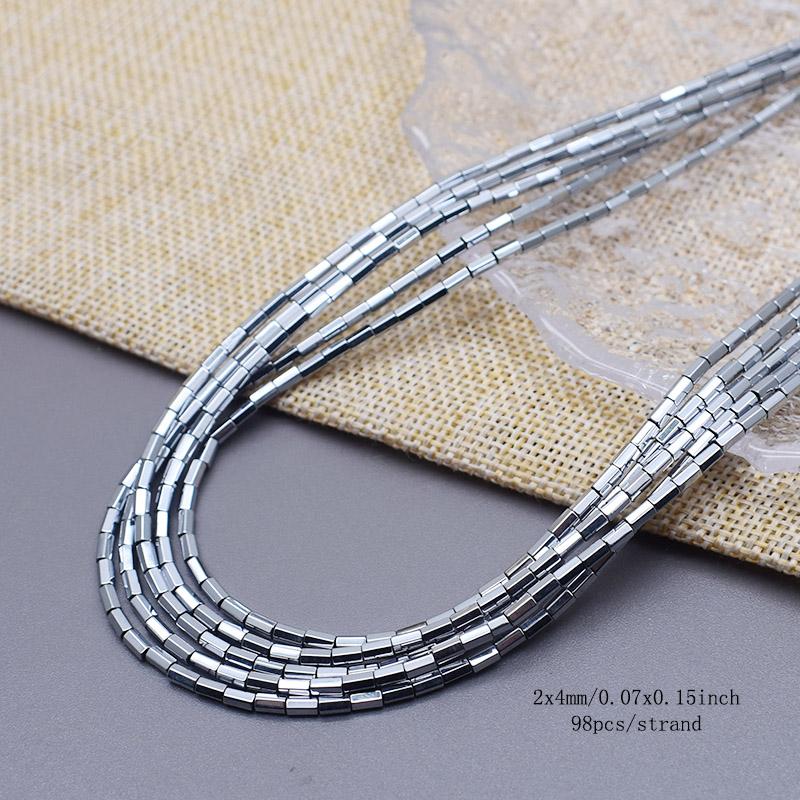 Plating Silver Color Retention Natural Hematite Stone Spacer Loose Beads For Jewelry Making Diy Bracelets Finding