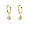 925 Sterling Silver Commuter Versatile Earrings 18K Gold Zircon Earrings Clover Sun Pendant Ear Buckles