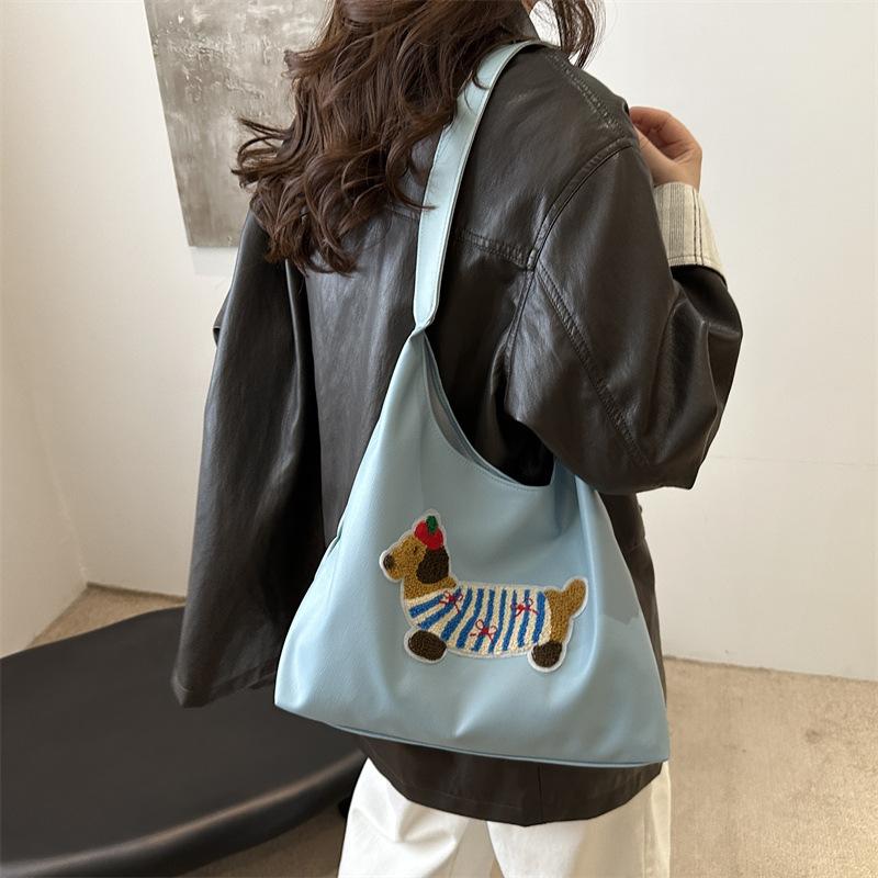 Tote Bag Season Large Capacity Simple Fashion Shoulder Bag Cartoon Puppy Women'S Bag