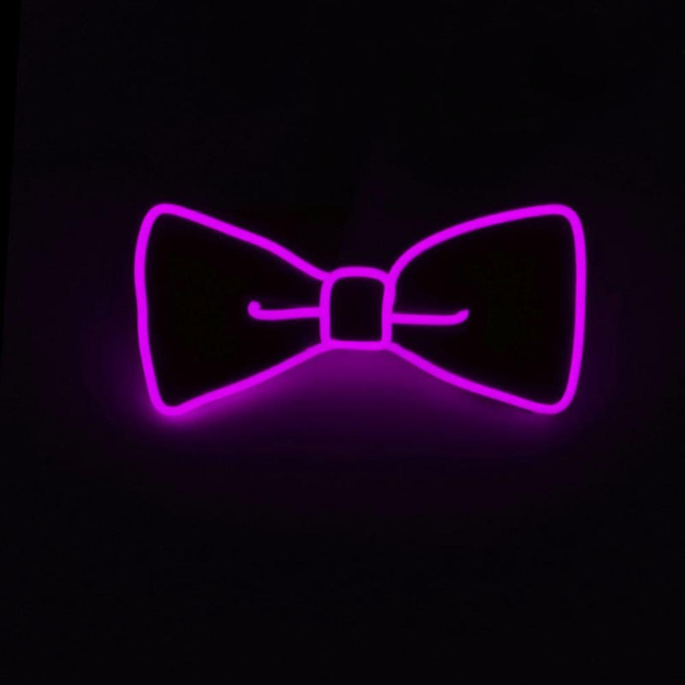 10 Colors Men LED Glowing Bow Tie Neon EL Wire Light Up Neckties Dance Show Prop Luminous Colored Ties Party Halloween Christmas