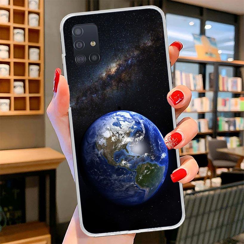 Erdsterne Weltraum Abdeckung Handyhülle Für Samsung Galaxy A12 A22 A32 A52 A72 A02S Handyhülle Note 20 Ultra 10 S10 Plus A51 A71 A50S