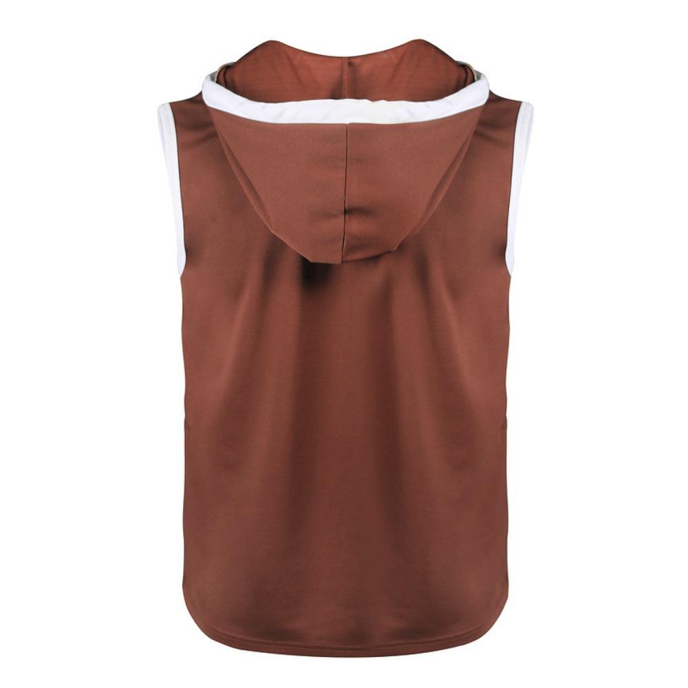 Men Hooded Sleeveless Shirt Casual Gym Tank Top Male Breathable Bodybuilding Vest Basketball Shirt Fashion Singlet Man Clothes