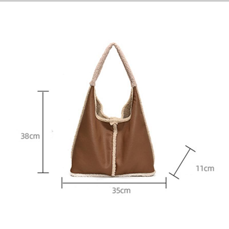 Trendy Brand Designer Lamb Wool Shoulder Bag Bucket Women Handbags And Purse Winter Lady's Leather Underarm Tote Bag
