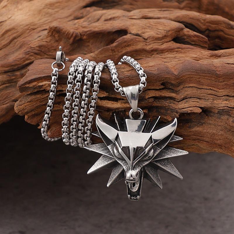 Necklace Wolf Head Necklace Pendant Pendant 60CM