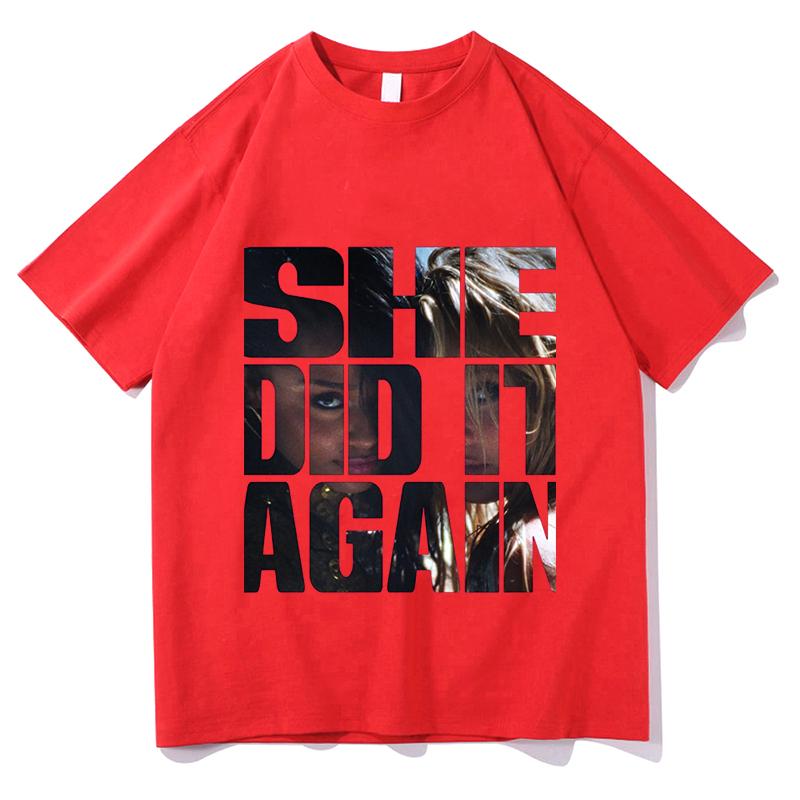 

Funny Tyla SHE DID IT AGAIN Graphic Print T Shirts Unisexs Women Cute Kwaii Joke Humor Meme Tshirts Male Casual Oversized Tshirts S