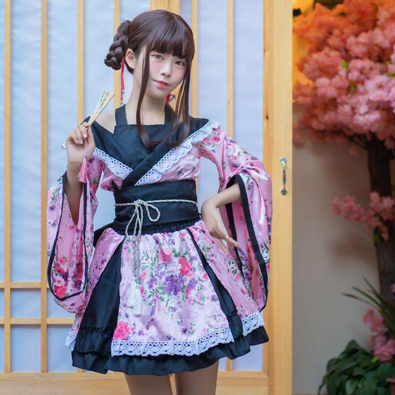 Japanese Traditional Kimono Formal Wear for Women Cosplay Photography Anime Performance Stage Costumes Jigoku Jodo Dance