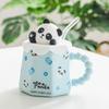 400ml Cartoon Ceramic Mug With Lid and Spoon Creative Cute Coffee Milk Tea Breakfast Cup Drinkware Novelty Gifts