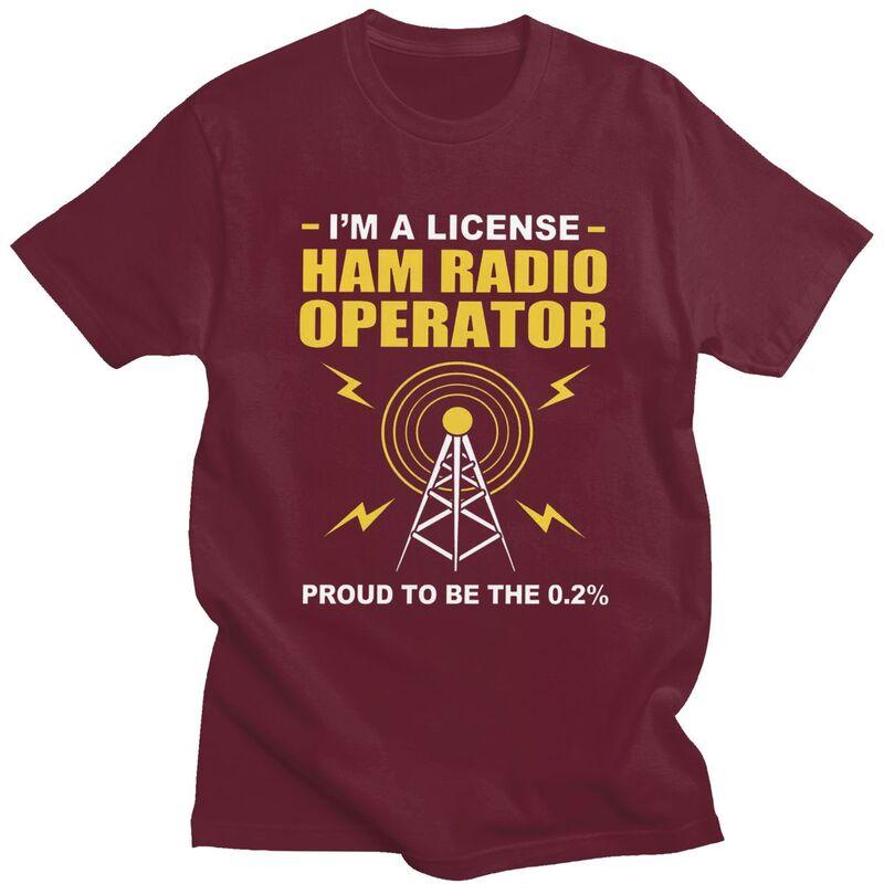 Custom Mens Licensed Ham Retro Radio Operator T Shirt Short Sleeves Cotton Tshirts Streetwear Tshirt Leisure Tee Clothes