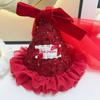 Festive Red Sequin Top Hat Hair Clip for Celebrations and Photoshoots