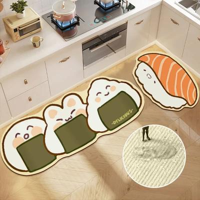 Cartoon Brot Küche Boden Matte Anti Slip Kawaii Küche Teppich Wohnzimmer Schlafzimmer Eingang Fußmatte Hause Schlafsaal Dekor Tapis