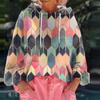 Women's Floral Print Loose Casual Long Sleeved Hooded Sweatshirt