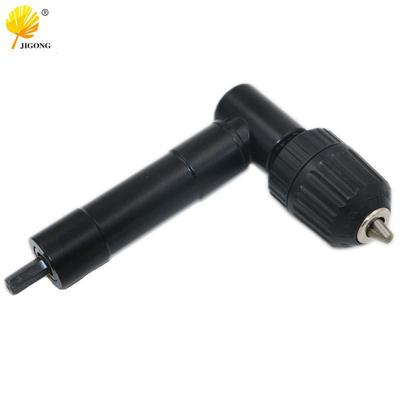 90° Black Plastic Right Angle Drill Head with Keyless Chuck for Hex Shank/Three-Jaw Conversion