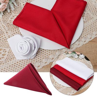Party Supplies Table Linen Washable Solid Red Dinner Napkins Wedding Table Cloth Cloth Napkins