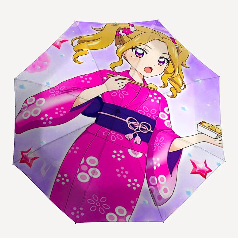 1pc Kawaii Anime Girl Outdoor Umbrella - Automatic Opening/Closing, Portable 3-Fold Design, 8-Rib Iron Frame, Perfect Gift for Fans, Travelers, Daily